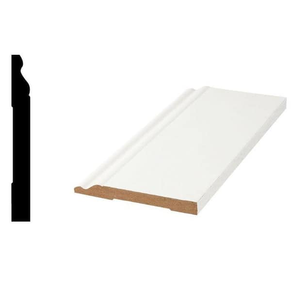 WG 1866 0.551 in. x 5-1/4 in. x 192 in. Medium Density Fiberboard Base Moulding