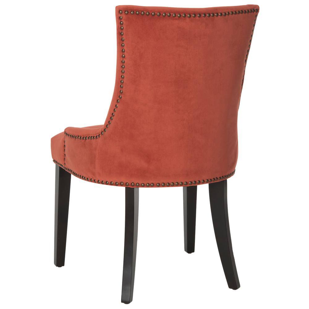 Transitional Velvet Parsons Side Chair with Birch Wood Legs