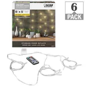 Feit Electric 100-Light 30 ft. USB or Battery Operated Mini LED Indoor  Silver Wire Red/Green/Blue Fairy String Light w/Remote (6-Pack) FY30-100/USB/RGBSLV6  - The Home Depot