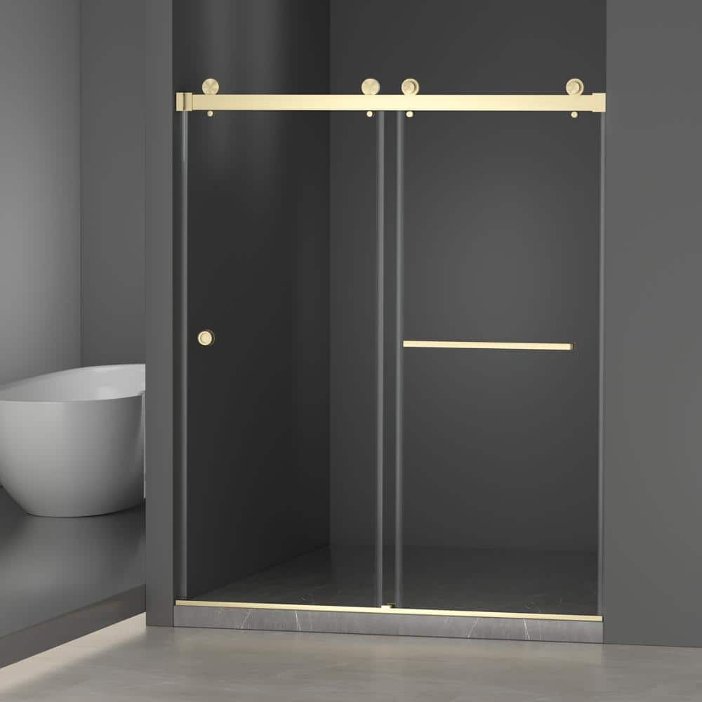55-59 in.Wx72 in.H Brushed Gold Frameless Double Sliding Shower Door,8mm SGCC Tempered Glass price history on PriceWatchPro