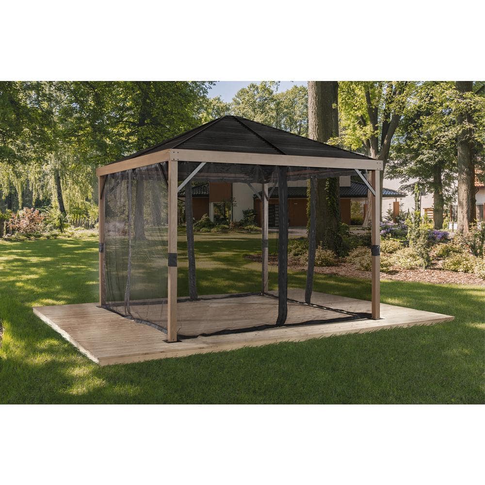 Sanibel 10 ft x 10 ft Brown Aluminum and Steel Gazebo