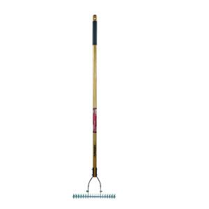 54 in. L Wood Handle Thatch Rake With Grip