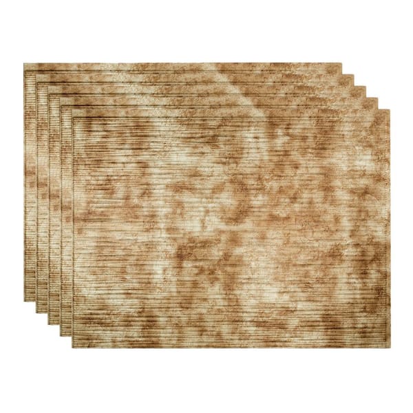 Fasade 18.25 in. x 24.25 in. Ripple Vinyl Backsplash Panel in Bermuda Bronze (5-Pack)