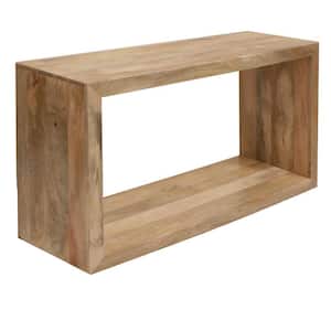 Keli 52 in. Natural Brown Rectangle Mango Wood Sideboard Console Table with Open Cube and 1-Shelf