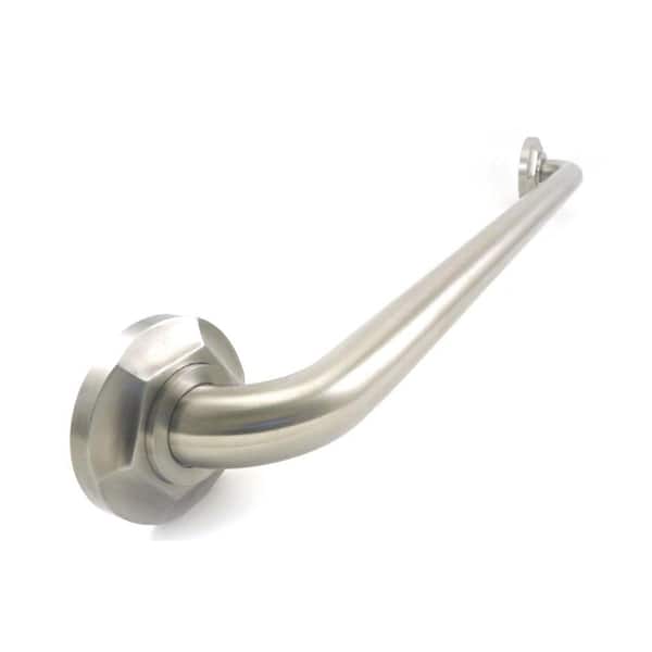 WingIts Platinum Designer Series 36 in. x 1.25 in. Grab Bar Hex in Satin Stainless Steel (39 in. Overall Length)