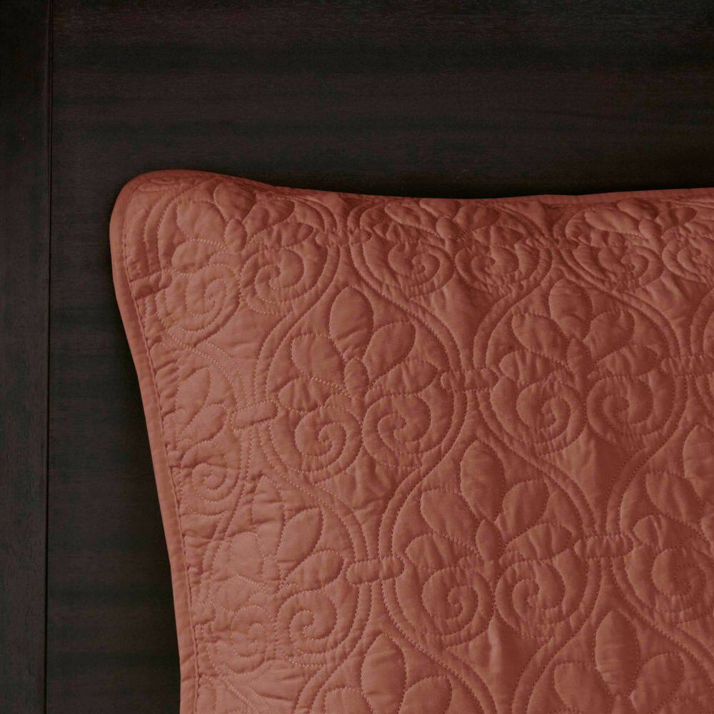 Clay Red King Microfiber Reversible Bedspread Set