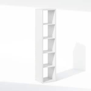 Cubic 71.93 in. Tall White Wood 5-Cube Bookcase