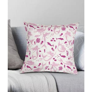 Pretty in Pink Mermaid Decorative Pillow 18x18
