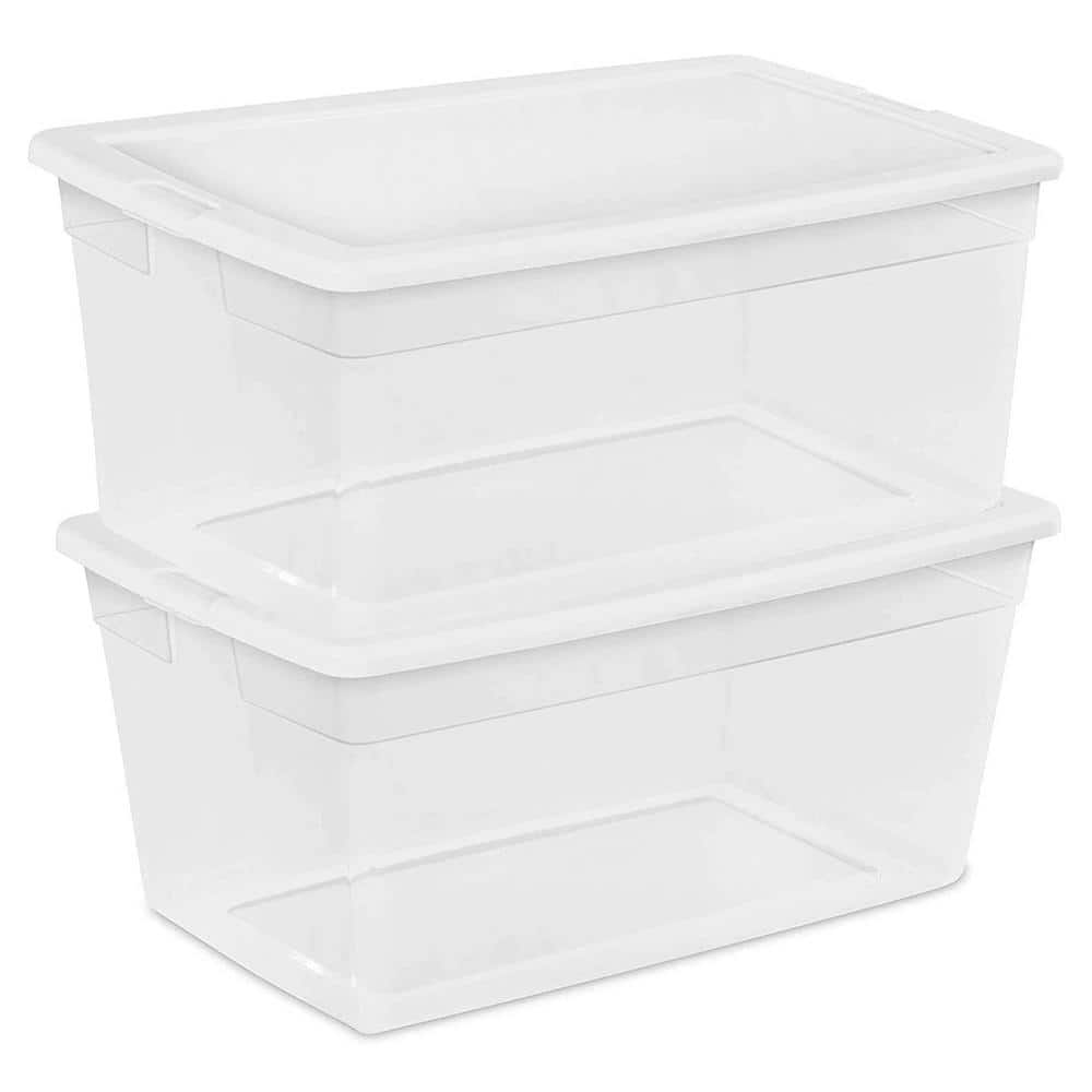 ClearView 90-Quart Stackable Storage Bin with Secure Lid, 8-Pack