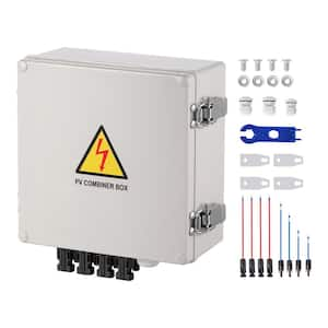 4-String PV Combiner Box, 10 A Fuse, 63 A Breaker, Lightning Arrester, Solar Connector, for On/Off Grid Solar Systems