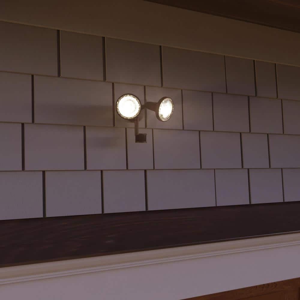Bronze Motion-Sensing Dual Bulb Outdoor Floodlight
