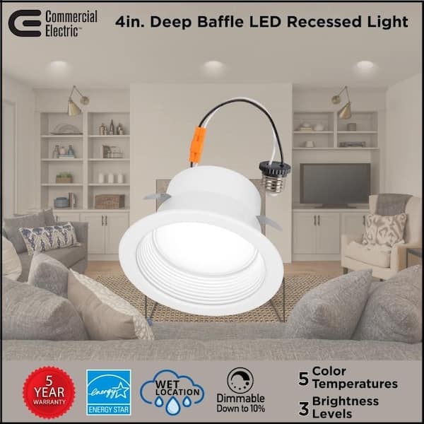Commercial Electric 4 in. Deep Baffle Retrofit with Extra Black
