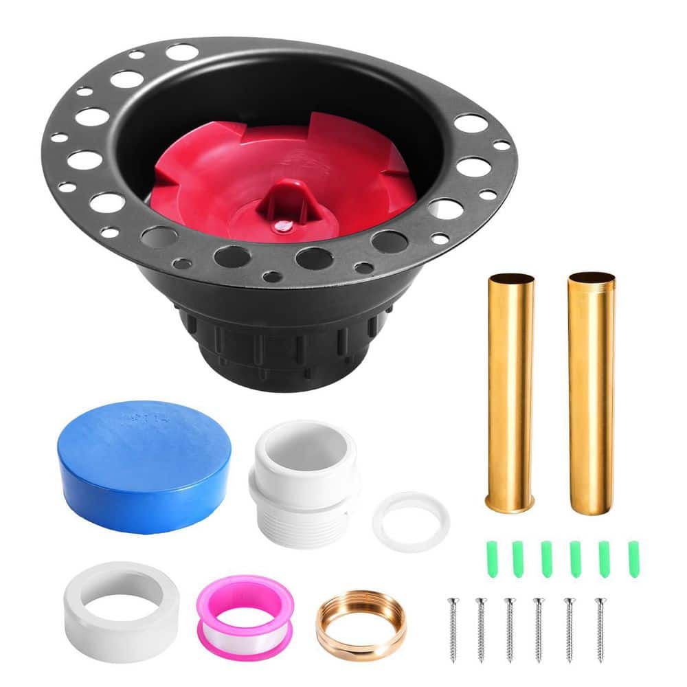 1-Piece Freestanding Tub Drain Kit in Black with PVC Adapter, Brass Tail Pipes and Mounting Hardware price history on PriceWatchPro