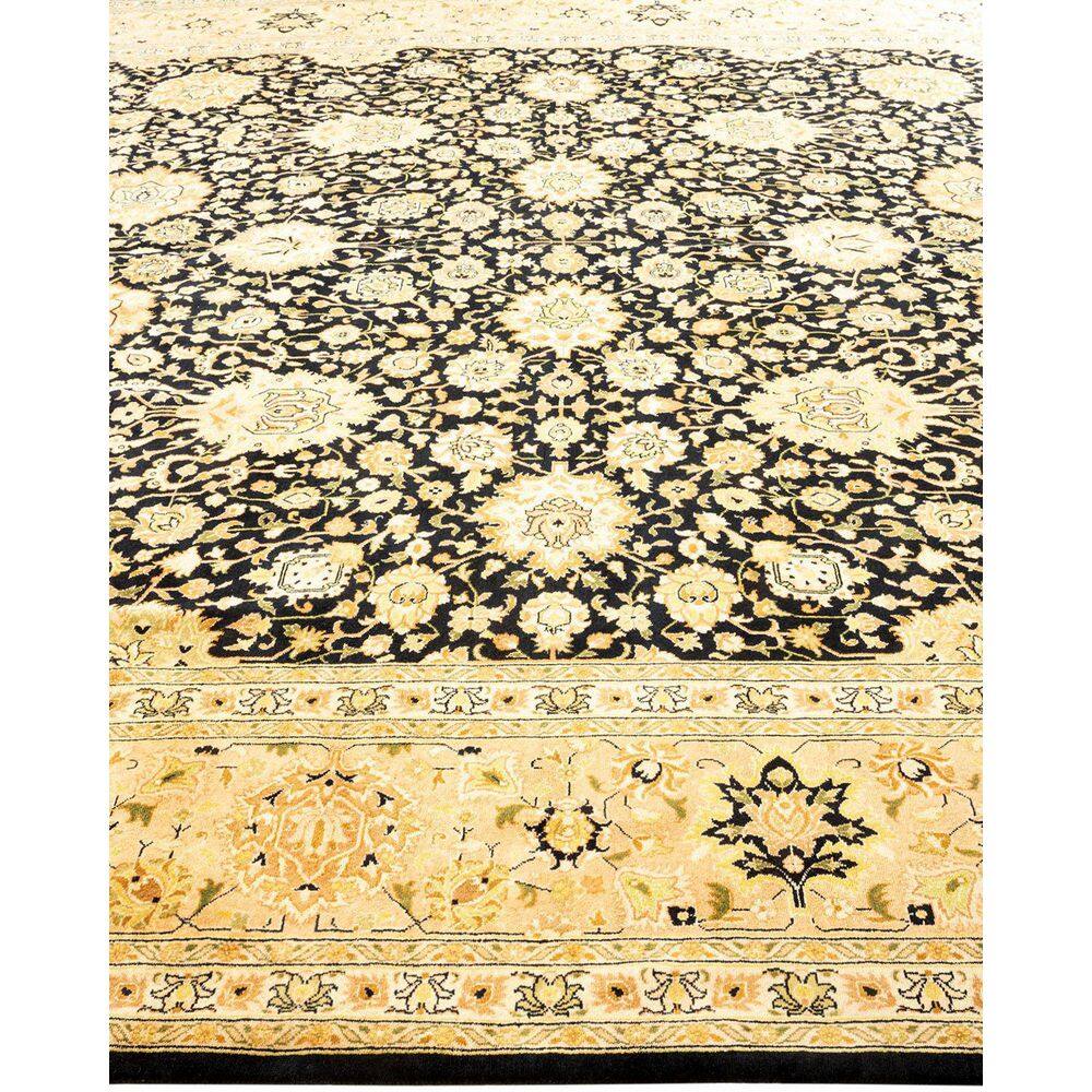 Hand-Knotted Black and Beige Wool Oriental 10' x 14' Rug