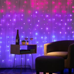 96-Light 4 ft. Multi-Color LED Curtain Cascading Lighting