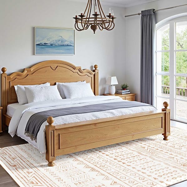 Beige 6 ft. x 9 ft. WWashable Area Rug, Non-Slip, Tear-Resistant, Pet and Child Friendly 360g Faux Cashmere TPR Backing