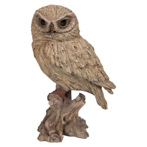 Trumpet Owl- Driftwood Look - Garden Statue