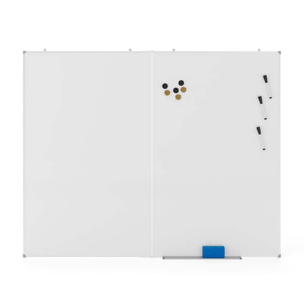 HERCULES Commercial 60 x 48 in. Whiteboard, Aluminum Magnetic Dry Erase Board with Eraser, 3-Markers, 6-Magnets