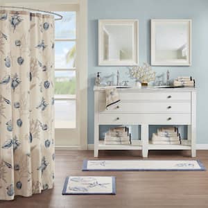 Nantucket Blue 72 in. Printed Shower Curtain