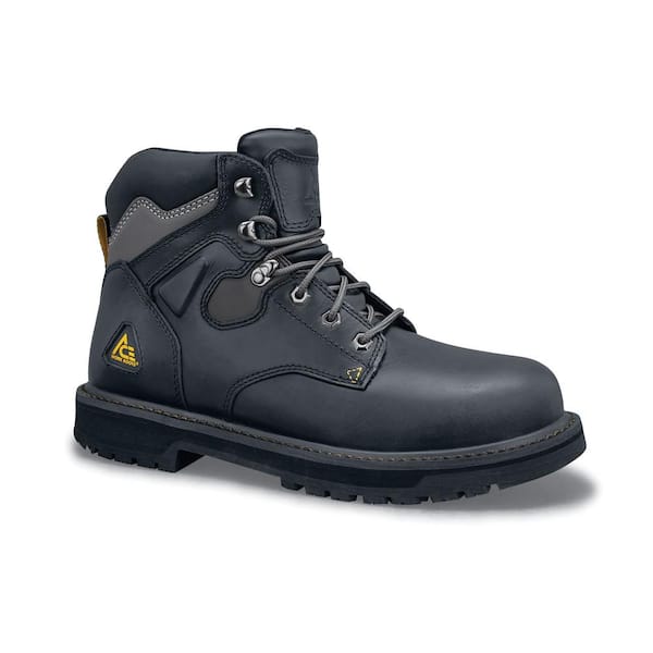 Ace Men's Providence 6'' Work Boots Steel Toe Black Size