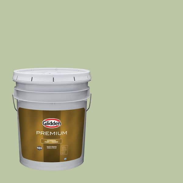 Glidden Premium 5 gal. PPG1121-4 Quaking Grass Semi-Gloss Exterior Latex Paint