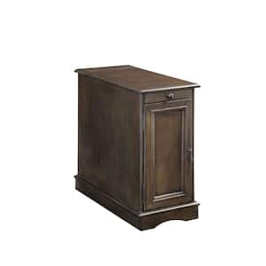 Turetta 12 in. Gray Rectangular Wooden Top End Table