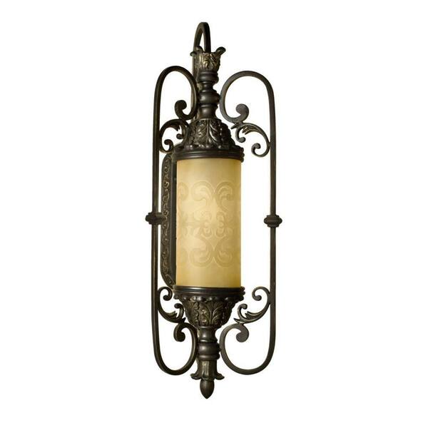 Eurofase Glenhaven Collection Wall-Mount Outdoor Antique Iron Sconce-DISCONTINUED