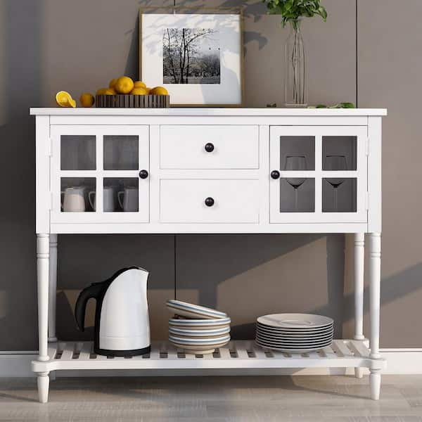 white kitchen console table