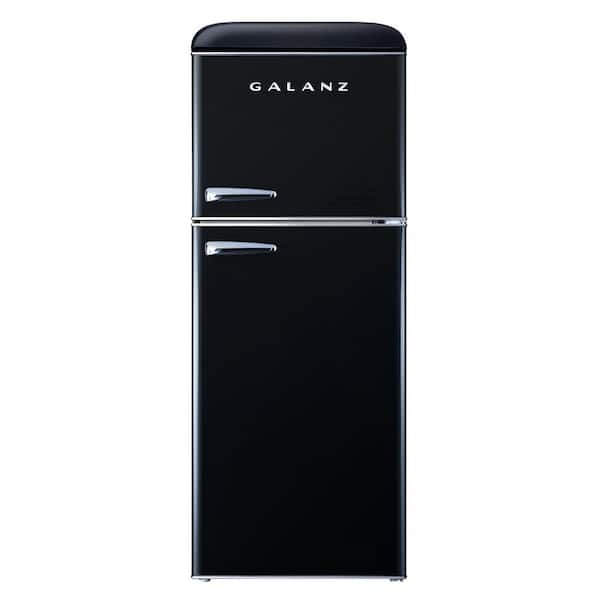 مرحلة الطفولة متألق قص  Galanz 4.6 cu. ft. Retro Mini Fridge with Dual Door True Freezer in Black  GLR46TBKER