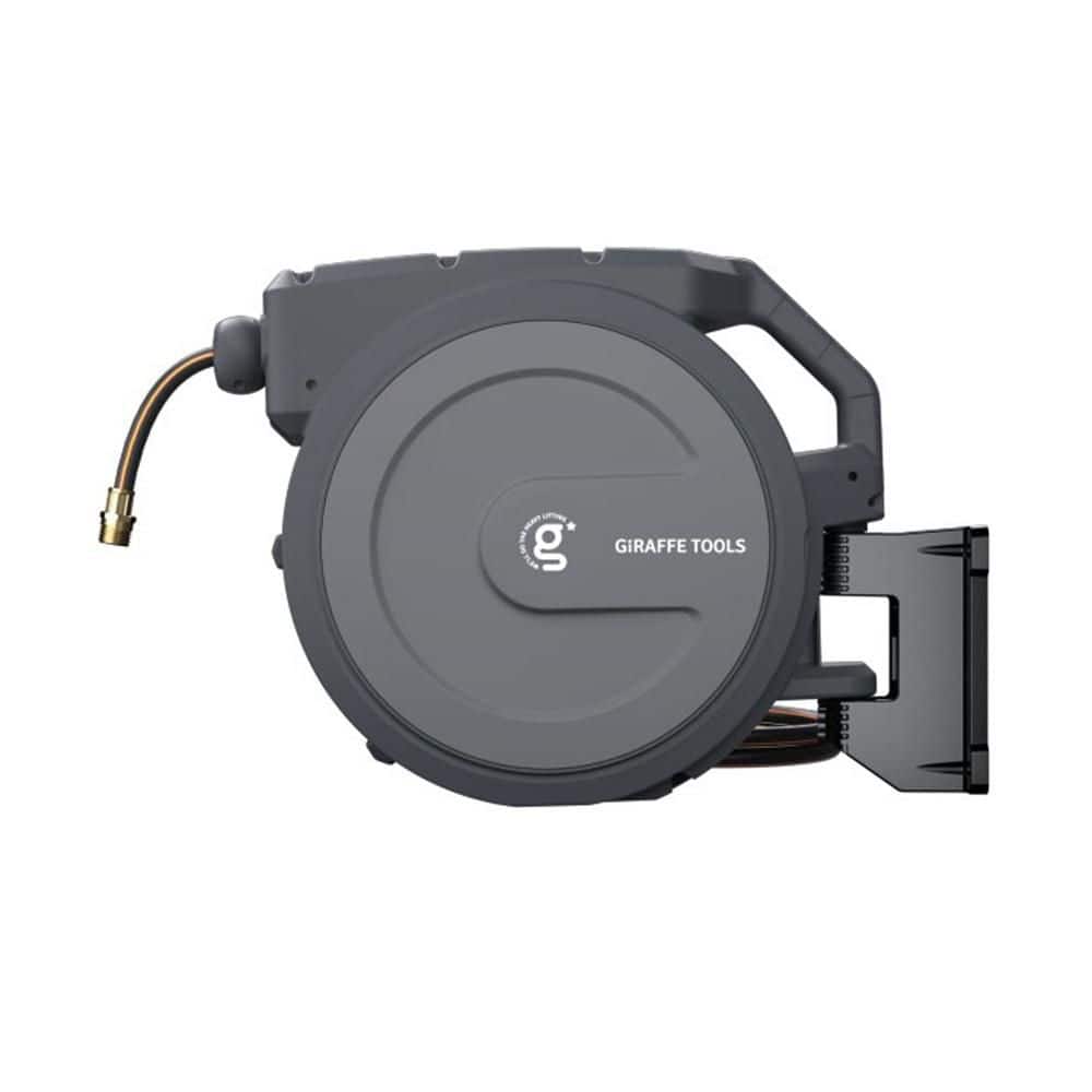 Giraffe Tools 130' Dark Gray Retractable Garden Hose Reel