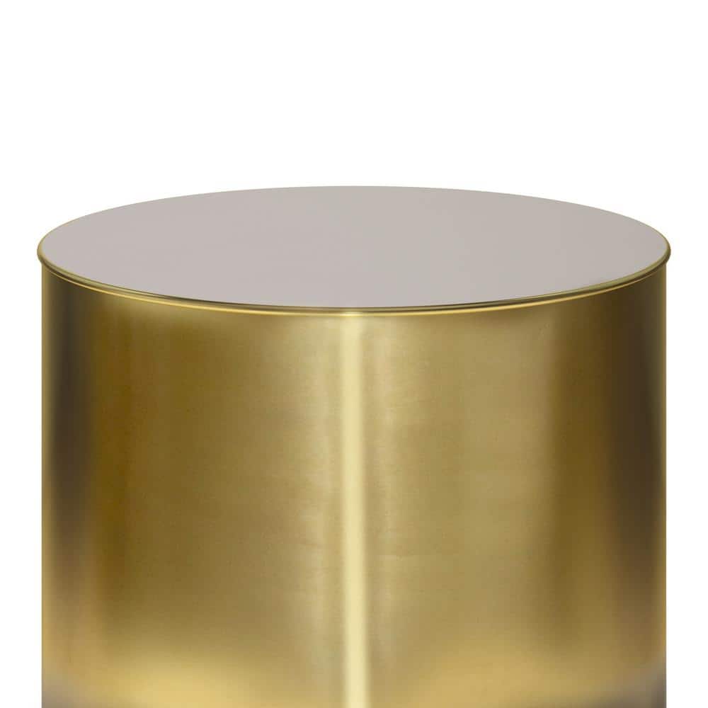 Ombre Black and Gold Metal Round Accent Table