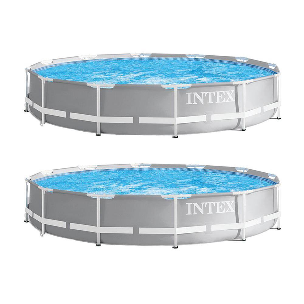 Intex 12 ft. x 30 in. Durable Prism Steel Frame Above Ground Swimming Pool  26710EH - The Home Depot