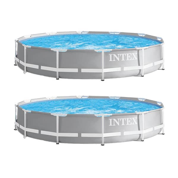 Intex 12 ft. x 12 ft. x 30 in. Prism Frame Above Ground Swimming Pool with Pump (2 Pack)