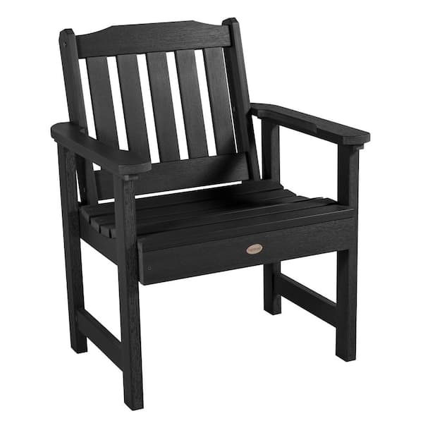 Highwood Lehigh Black Recycled Plastic Outdoor Garden Chair