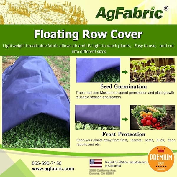 Agfabric 5 ft. x 50 ft. Floating Row Covers Plant Covers Freeze Protection, Frost Cloth for Vegetables in Navy