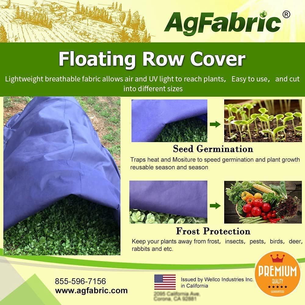 Agfabric 5 ft. x 50 ft. Floating Row Covers Plant Covers Freeze