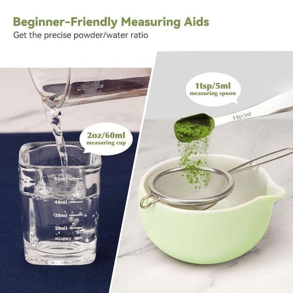 JFVKAF 10-Piece Matcha Tea Ceremony Kit with Bamboo Whisk Ceramic