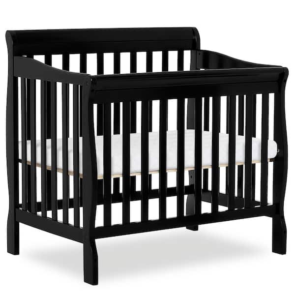 Aden Black 4-in-1 Convertible Mini Crib