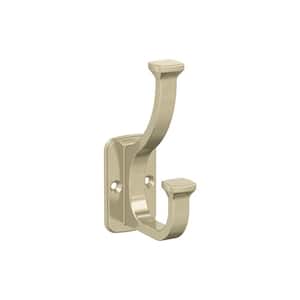 Alder 4-1/2 in. L Golden Champagne Double Prong Wall Hook