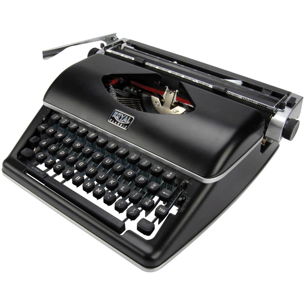 Royal Black Portable Manual Typewriter with Metal Housing