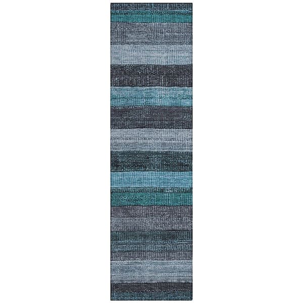 Chantille Machine Washable Indoor/Outdoor Abstract ACN1865 Teal 2 ft. 3 in. x 7 ft. 6 in. Runner Rug