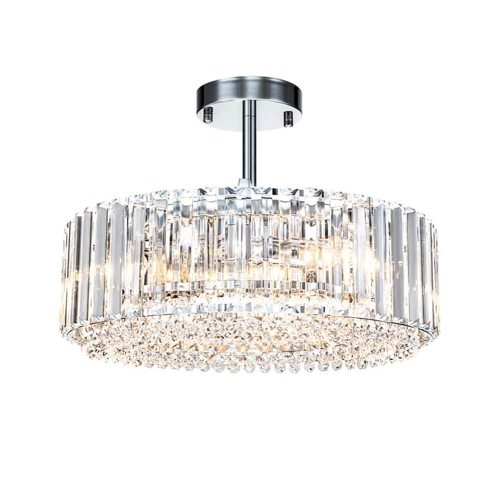 Edislive Perley In Light Contemporary Drum Semi Flush Mount