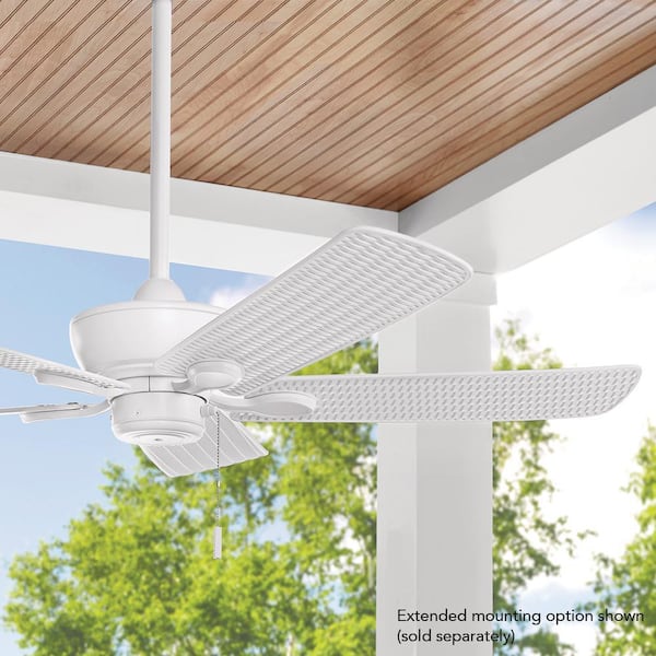 Staysail 52 in. Indoor/Outdoor Matte White Ceiling Fan with Reversible Motor (Wet Rated)