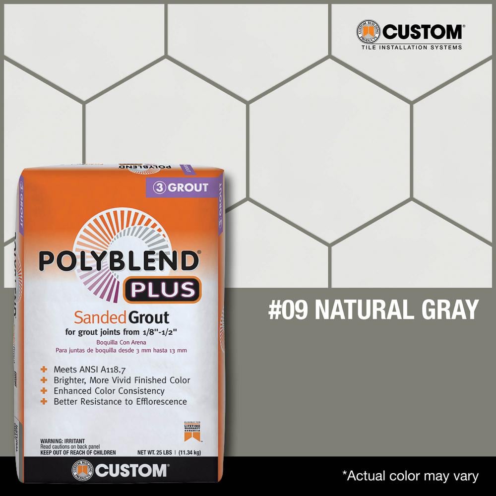 Polyblend Plus Natural Gray Sanded Grout for Indoor/Outdoor Use