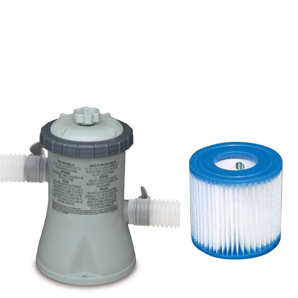 Intex 0.5 HP Swimming Pool Cartridge Filter Pump + Filter Cartridge ...