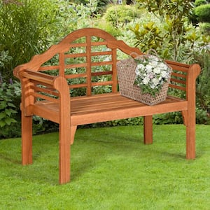 49 in. Wood Folding Outdoor Bench with Backrest Armrest for Patio Garden