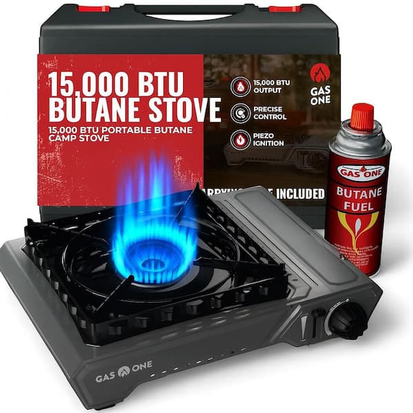 15,000 BTU Butane Gas Portable Camping Stove with Carry Case