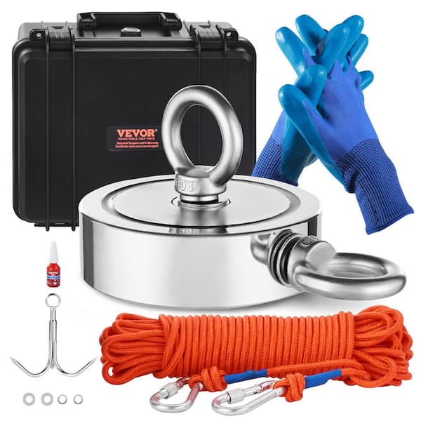 Magnet Fishing Kit, 1400 lbs. /635 kg Double-Sided Pulling Force Magnet Fishing Kit, Rare Earth Neodymium Magnetic Kit