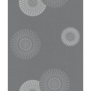 Eliel Grey Medallion Grey Wallpaper Sample