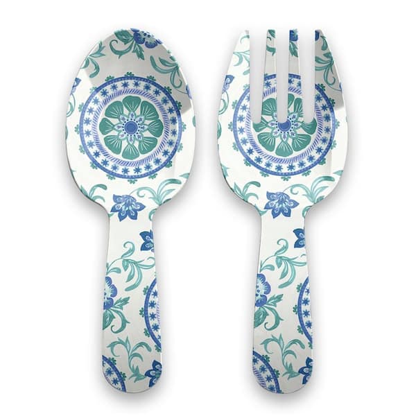 Rio Turquoise 2-Piece Melamine Flatware Serving Sets